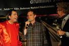 ﻿10.01.2014 drummer's focus 30Y-Liveshow VIPs & Friends:
Jost Nickel, Drummer von Jan Delay, übernimmt die Moderationsrunde, ganz zum Spaß von Bertram Engel und Cloy!