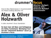 ﻿Das Plakat zur Drum & Bass Masterclass mit df-Lehrer Alex Holzwarth und seinem Bruder Oliver am 7. Mai 2009.