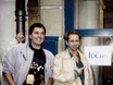 ﻿Legendary Curti mit Cloy im April 1991 vor der Eingangstür des df.M.