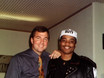 ﻿Cloy mit Ricky Lawson (Drums) in der Bandkantine vor dem Konzert von Whitney Houston am 29. September 1991 Olympiahalle München.