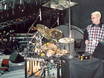 ﻿Martin Stoeck mit seinem Live-Schlagzeug beim Soundcheck vor dem Pur-Konzert in der Schleyerhallehalle.