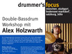 ﻿Das Plakat der Double-Bass Masterclass-Tour mit df-Lehrer Alex Holzwarth im April 2006 durch alle df-Standorte.
