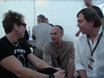 ﻿Pink Open-Air Konzert am 22. Juli 2007 in Ulm:
Mark Schulman mit Cloy und dem Tour Manager im Cateringzelt..