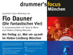 ﻿Das Plakat der Workshoptour mit Flo Dauner durch fünf drummer's focus Standorte im Mai 2011.